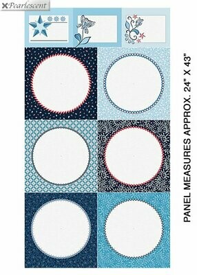 60-cm-Panel Patchworkstoff 60-cm-Panel Patchworkstoff "Celestial Lights Embroidery Panel Multi" mit Perlmutt Effekt, Kreise, hellblau, Amanda Murphy, 17,50 €/m*
