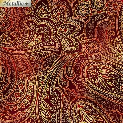 16,00/m, Kanvas Radiant Paisley red gold* 16,00/m, Kanvas Radiant Paisley red gold*