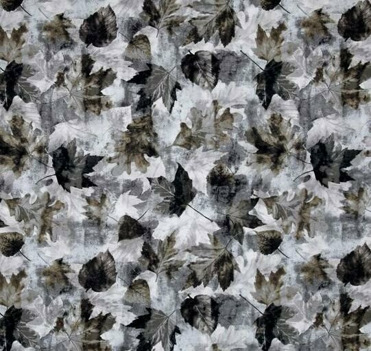 Patchworkstoff "Woodland Leaves", Blätter & Pflanzen, grau, 17,00 €/m