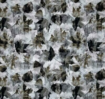Patchworkstoff Patchworkstoff "Woodland Leaves", Blätter & Pflanzen, grau, 17,00 €/m