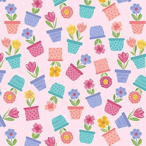 16,00/m, Full Bloom Flower Pots Pale Pink