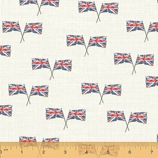 Patchworkstoff "London Union Jacks" Flaggen, wollweiß, 18,00 €/m*