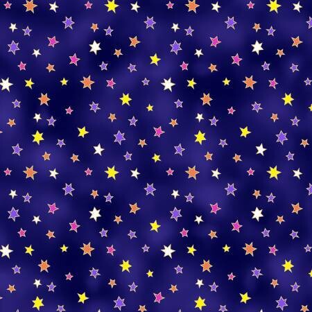 Patchworkstoff Patchworkstoff "Celestial Magic Indigo Stars" mit Metallic, Sternenhimmel, 19,50/m