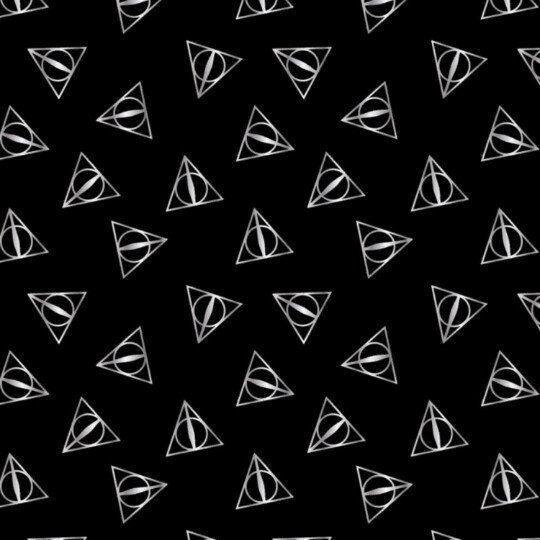 Lizenz-Patchworkstoff "Harry Potter©" mit Metallic, Heiligtümer des Todes,  schwarz-silber, 21,50 €/m
