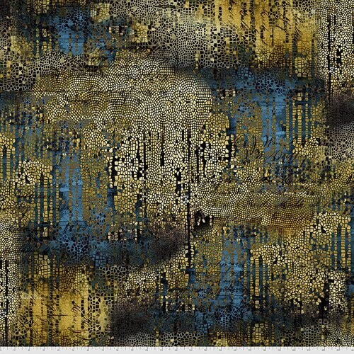 Patchworkstoff "Gilded Mosaic-Gold" mit Patina-Effekt, Mosaik-Elemente, gold, Tim Holtz, 20,50€/m