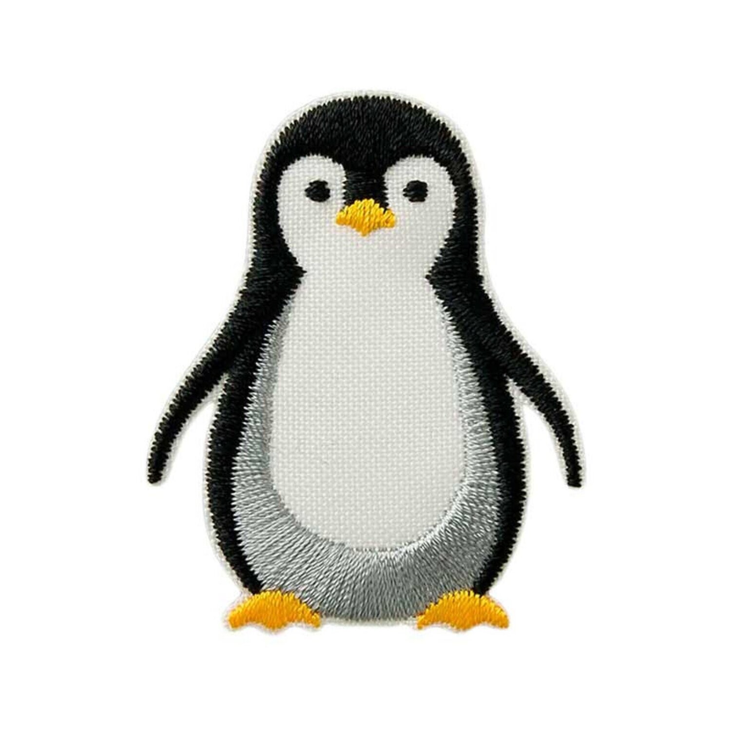 Bestickte Applikation "Pinguin", schwarz-weiß