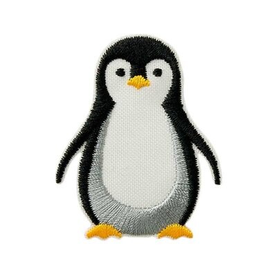 Bestickte Applikation Bestickte Applikation "Pinguin", schwarz-weiß
