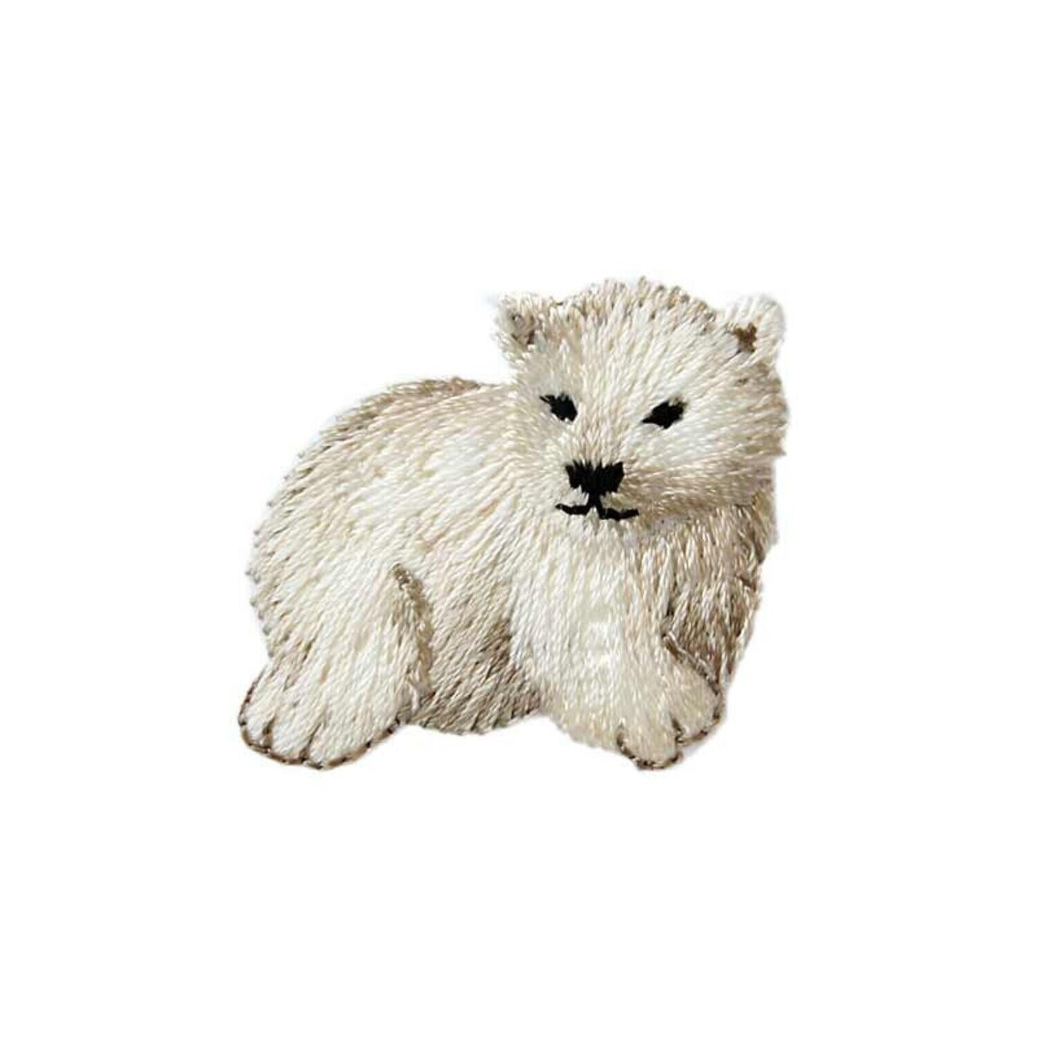 Kleine Applikation "Eisbär-Baby", wollweiß