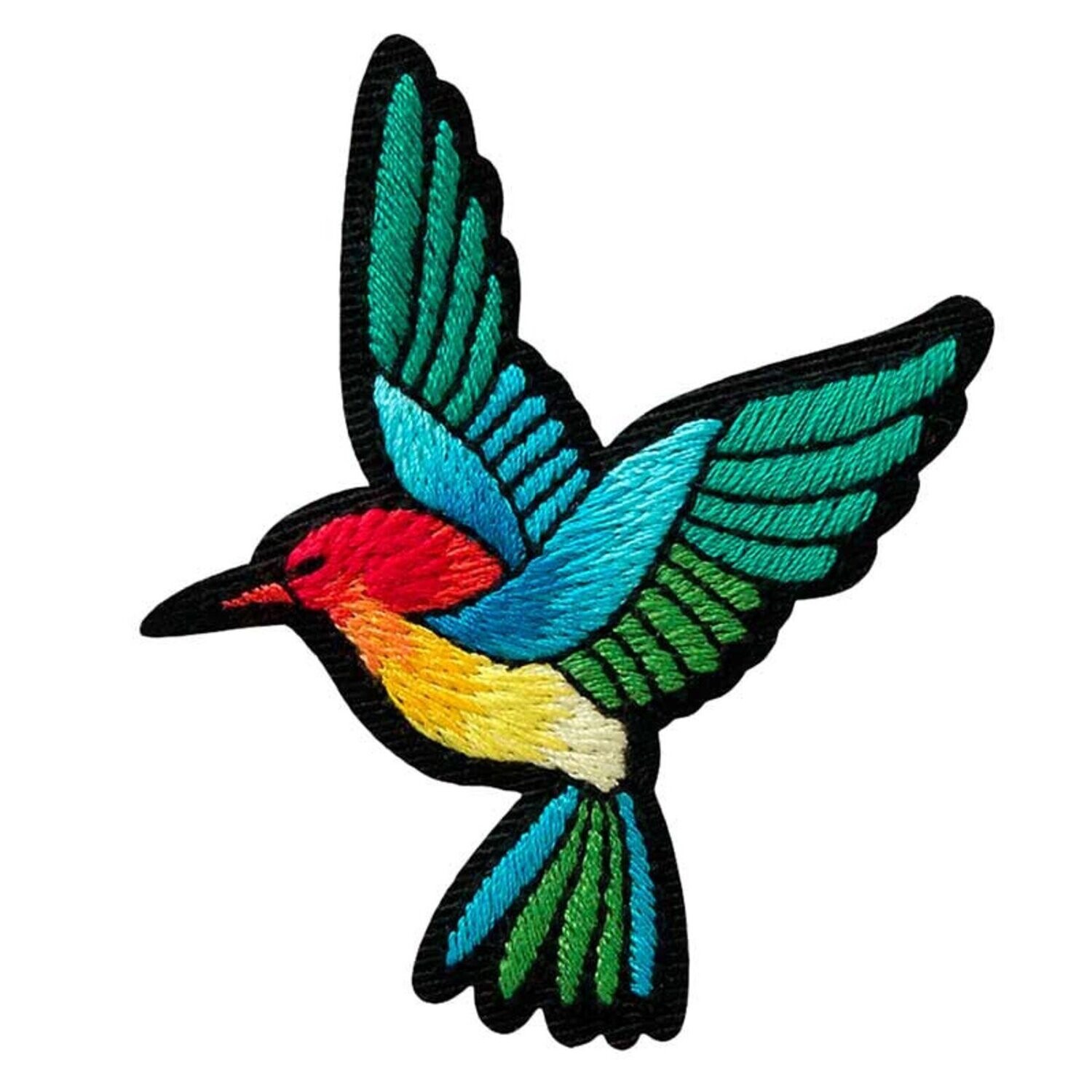 Bestickte Vogel-Applikation "Kolibri", grün