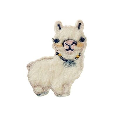 Applikation Applikation "Lama" mit Flausch, wollweiß