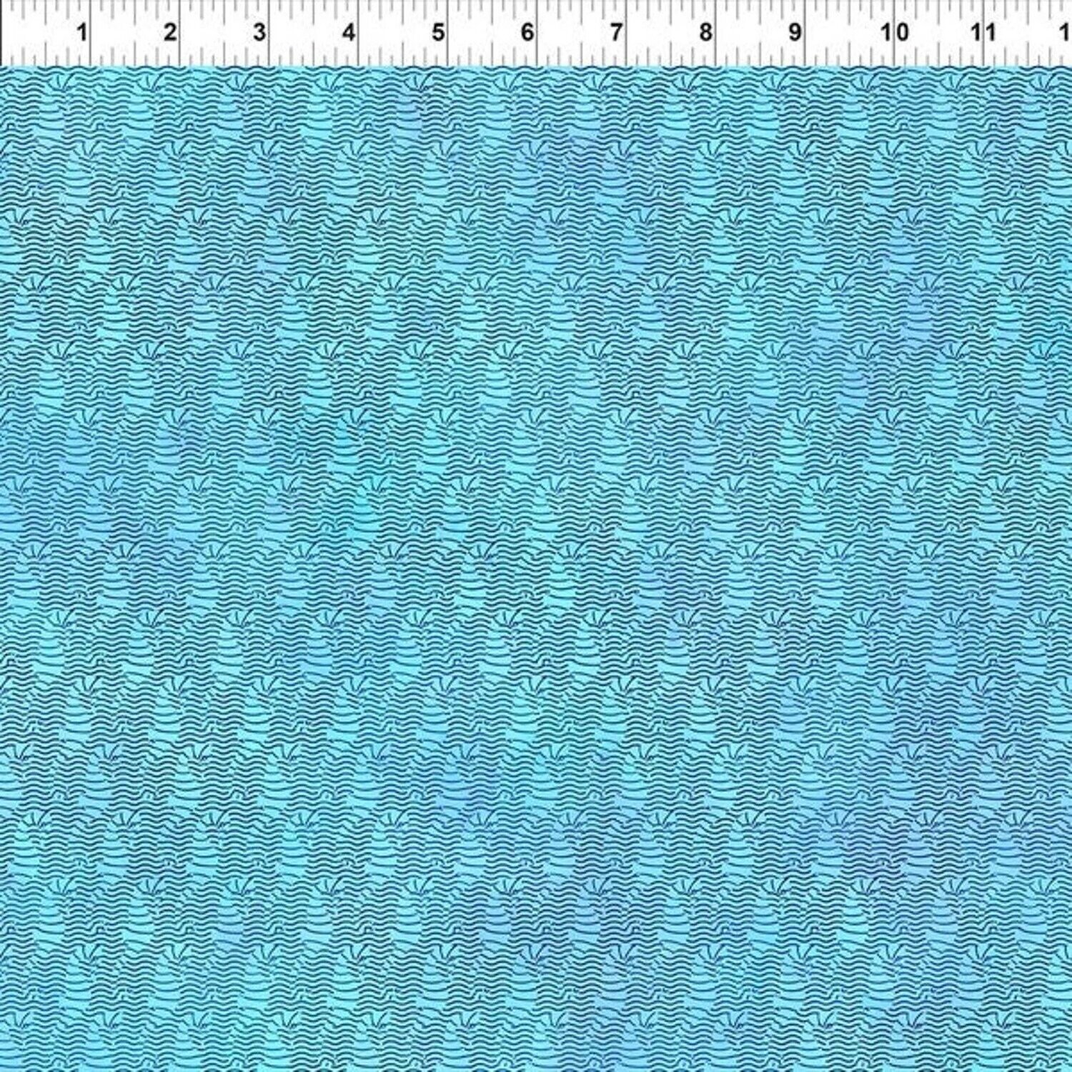 Patchworkstoff "Calypso II Seahorse" mit Batikeffekt, Seepferdchen, türkis, Jason Yenter, 19,80 €/m