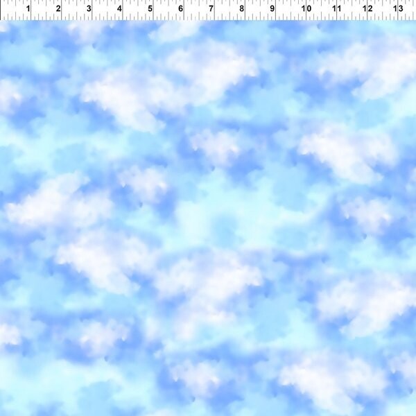 Patchworkstoff "Clouds Blue", Wolken, hellblau, 20,90 €/m*