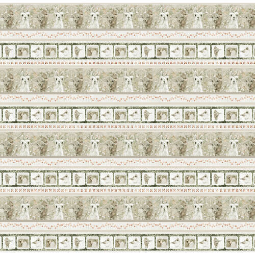 Bordüre Patchworkstoff "You Are Loved" mit Lama, Hase, Schaf, 19,50 €/m