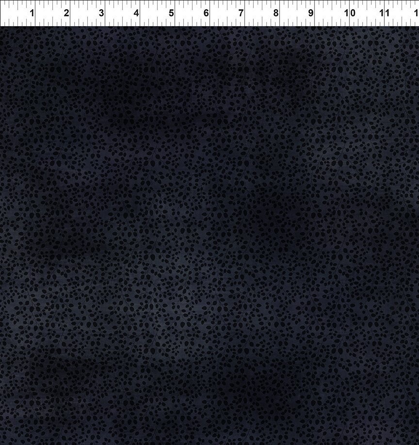 "Halcyon Leaves Black", hochwertiger Digitaldruck mit Blättern in Batik Optik, 20,90 €/m.