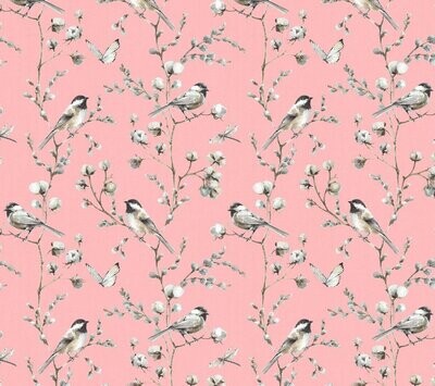 Patchworkstoff Patchworkstoff "A Country Weekend", Vögel, rosa, 14,50 €/m