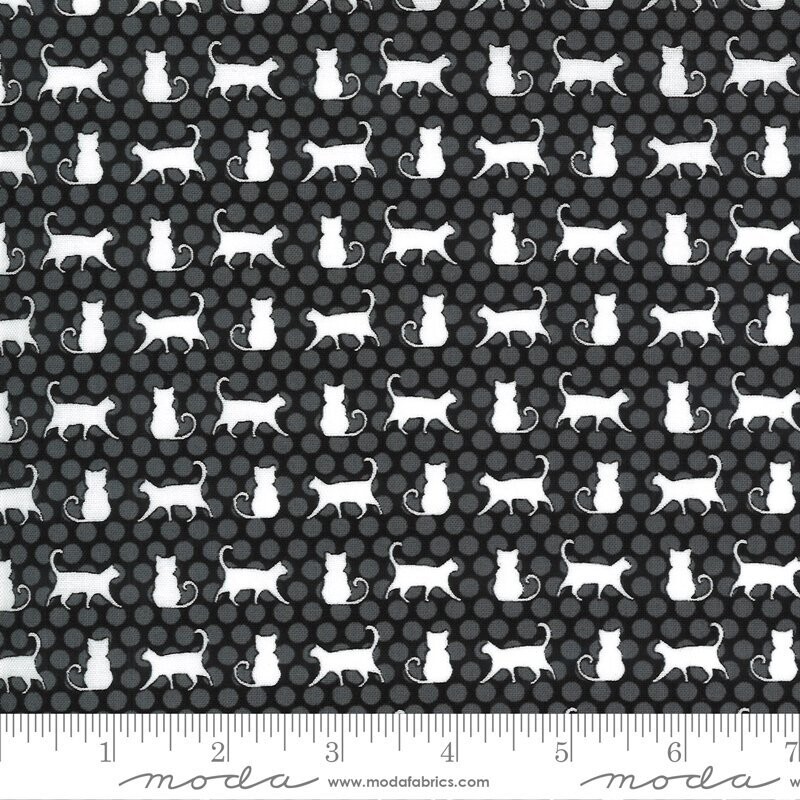 Patchworkstoff Patchworkstoff "Midnight Magic 2 Cat Parade", Katzensilhouetten, dunkelgrau, 19,80 €/m