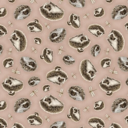 Patchworkstoff "Little Ones", Tossed Hedgehogs mit Igeln und Libellen, 19,50 €/m