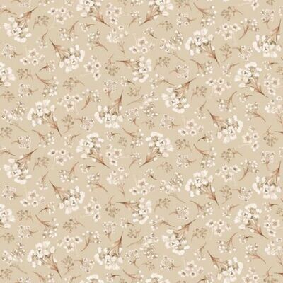 Patchworkstoff Patchworkstoff "Little Ones", Small Floral Bouquets mit Blumen und Zweigen in beige, 19,50 €/m