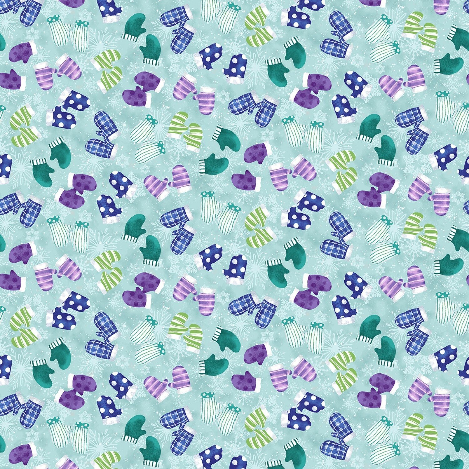 Patchworkstoff, "Mittens Allover", Flurry Friends, bunte Handschuhe, 19,80 €/m