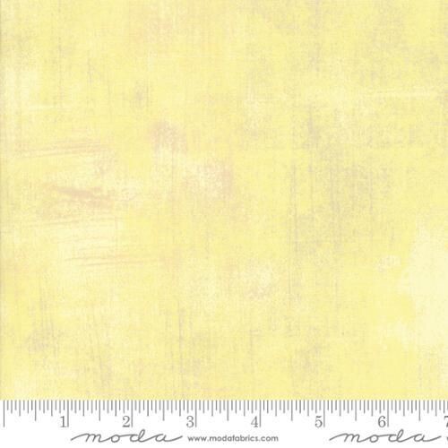 Patchworkstoff "Moda Grunge Lemon Grass" mit Schraffierungen, zitronengelb-weiß meliert, 19,00 €/m