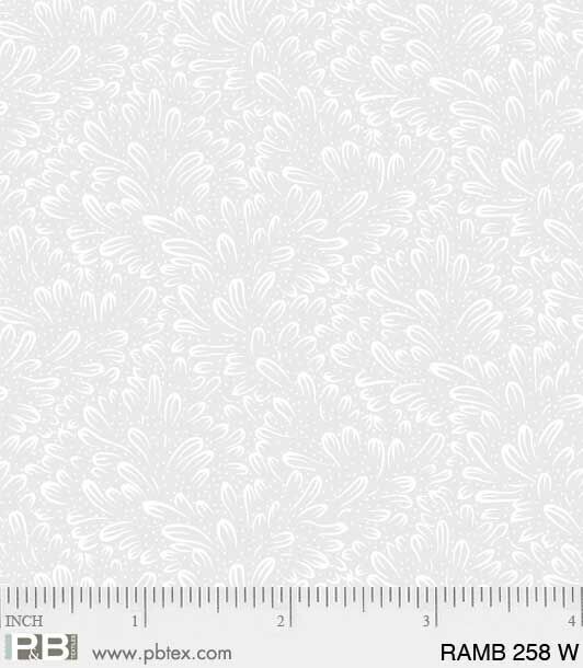 19,00/m, Patchworkstoff mit weißen Blättern auf weiß, white/ white