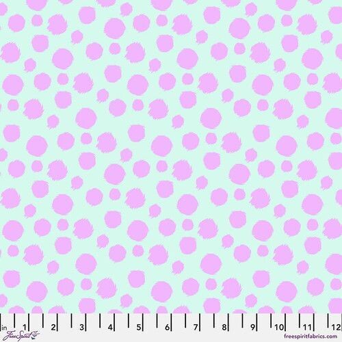 Überbreite 1,47m, MINKY, Tabby Road, Patchworkstoff "Fur Ball - Technomint (Minky) ", Tupfen, pink, Tula Pink, 42,00/m