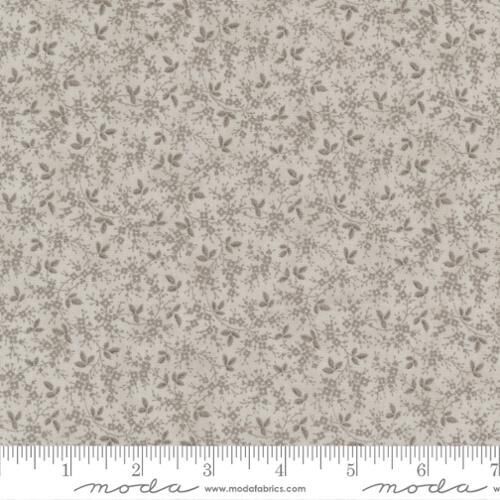 Patchworkstoff "Flourishing Flowers Ditsy", Honeybloom Charcoal, Blätter und Blumen, grau-braun, 21,50 €/m