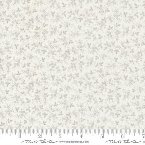 Patchworkstoff "Flourishing Flowers Ditsy", Honeybloom Charcoal, Blätter und Blumen, creme-braun, 21,50 €/m