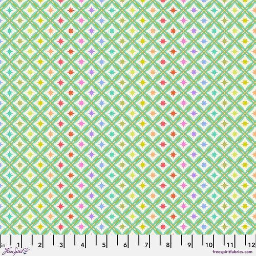 Patchworkstoff "Stargazer - Mint" der Kollektion ROAR!, Sterne und grafische Muster in mintgrün, multicolor, Tula Pink, 19,90/m