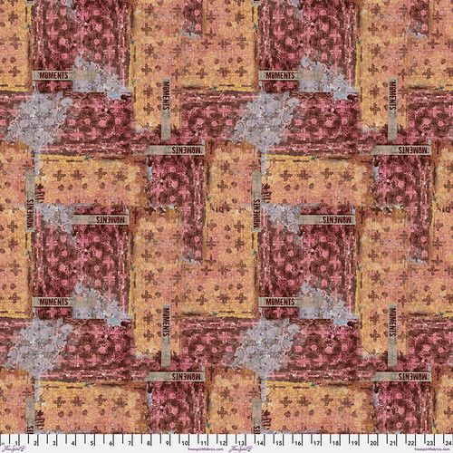 Patchworkstoff  "Moments - Sunset" mit Shabby-Effekt, Farbsprenkel, orange-bordeaux, Seth Apter, 21,50€/m*