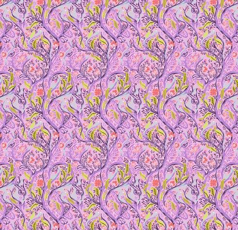 Patchworkstoff Patchworkstoff "Branch Manager - Blossom" der Kollektion Full Moon Forest II, Eichhörnchen, pink-multicolor, Tula Pink, 19,50/m