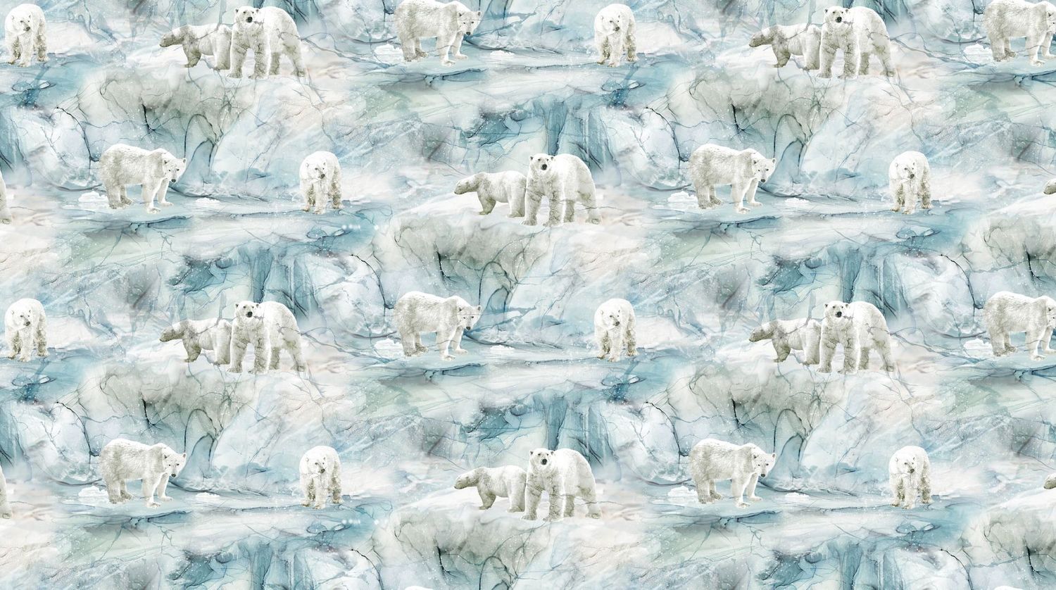 Patchworkstoff, "Tundra Crossing Polar all over", Eisbären, multicolor, 22,50 €/m*