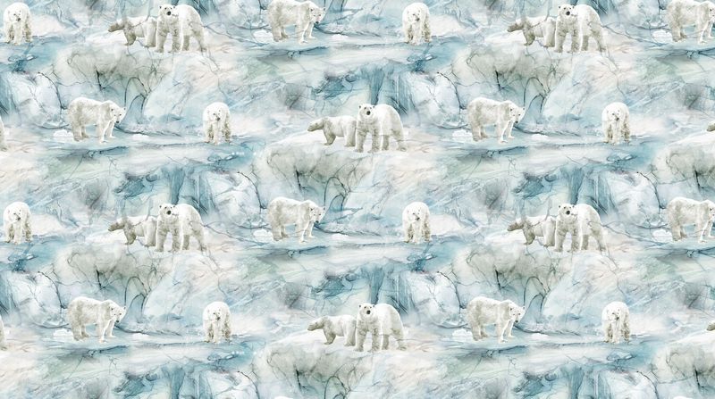 Patchworkstoff, Patchworkstoff, "Tundra Crossing Polar all over", Eisbären, multicolor, 22,50 €/m*