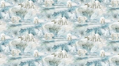 Patchworkstoff, "Tundra Crossing Polar all over", Eisbären, multicolor, 22,50 €/m*