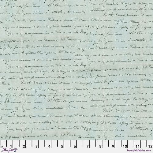 Patchworkstoff Patchworkstoff "Blue Script" mit Schrift von Tim Holtz , 20,50€/m