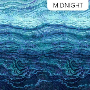 Patchworkstoff Stonehenge Gradations "Midnight Ombre", Farbverlauf, Marmor, Steinoptik, blau meliert, 21,50 €/m
