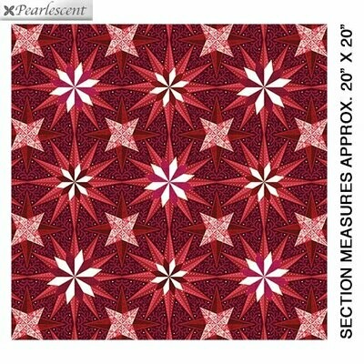 Patchworkstoff Patchworkstoff "Celestial Lights Star Medallion" mit Perlmutt-Effekt, rot, Sterne, Amanda Murphy, 17,50 €/m