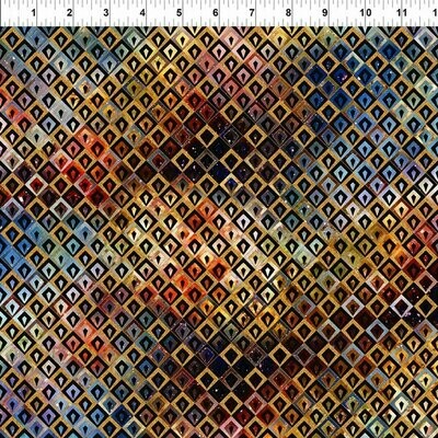 Patchworkstoff , Patchworkstoff , "Cosmos Shimmer Multi", geometrische Formen von Jason Yenter, 14,00 €/m
