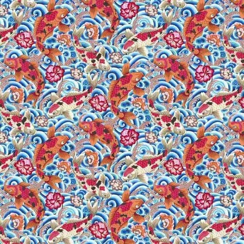 Patchworkstoff Patchworkstoff "Koi Fishes" Fische, orange, 16,00 €/m