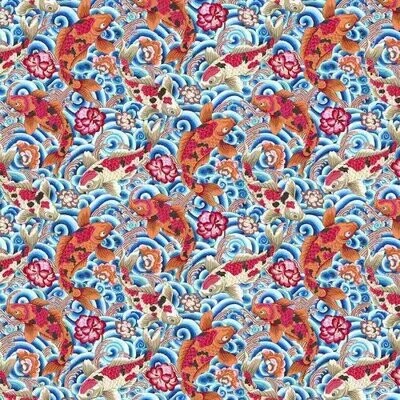 Patchworkstoff Patchworkstoff "Koi Fishes" Fische, orange, 16,00 €/m
