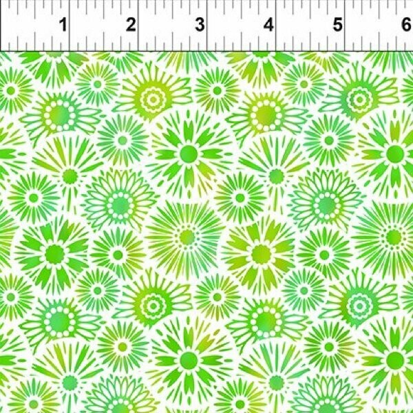 Patchworkstoff Patchworkstoff "Unusual Garden II Blooms", Blumen, grün-weiß, Jason Yenter, 10,00 €/m*