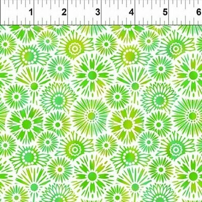 Patchworkstoff Patchworkstoff "Unusual Garden II Blooms", Blumen, grün-weiß, Jason Yenter, 10,00 €/m*