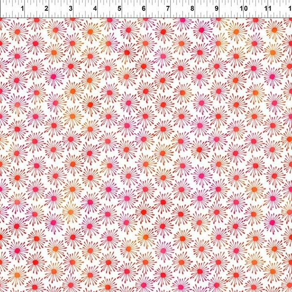 Patchworkstoff Patchworkstoff "Unusual Garden II Burst" mit Batikeffekt, Blumen, weiß-pink, Jason Yenter, 10,00 €/m