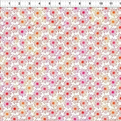 Patchworkstoff Patchworkstoff "Unusual Garden II Burst" mit Batikeffekt, Blumen, weiß-pink, Jason Yenter, 10,00 €/m