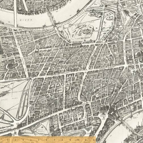 Patchworkstoff Patchworkstoff "London City Map" Stadtplan, wollweiß, 18,00 €/m