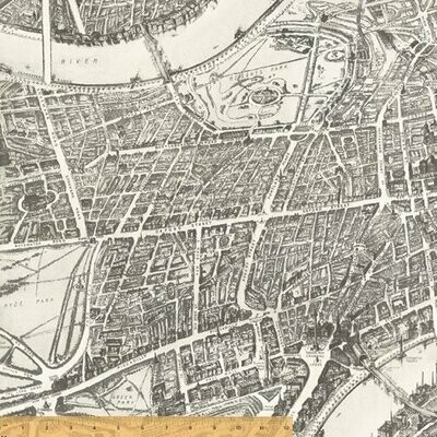 Patchworkstoff Patchworkstoff "London City Map" Stadtplan, wollweiß, 18,00 €/m