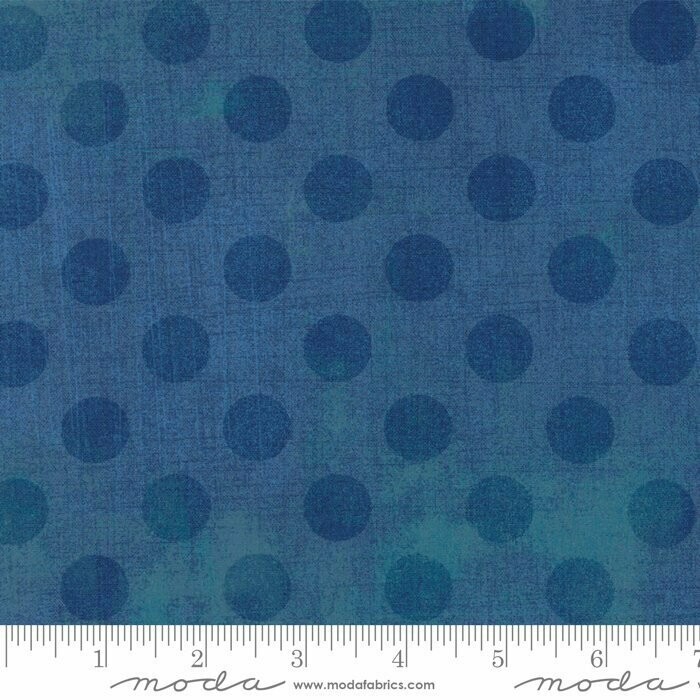 Patchworkstoff Patchworkstoff "Moda GRUNGE Hits The Spot Sea", Punkte & Schaffierungen, dunkelblau-blaugrau-türkis, 19,00 €/m