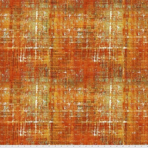 Patchworkstoff "Scraped Layers" mit Patina-Effekt, weiße Kratzer, orange-beige-gelb, von Tim Holtz , 20,50€/m