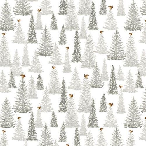 Patchworkstoff Patchworkstoff "Little Ones", Trees mit Tannenbäumen in grau, 19,50 €/m