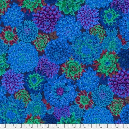 Patchworkstoff Patchworkstoff "Dancing Dahlias - BLUE", Dahlien, Kaffe Fasset, 19,80 €/m,